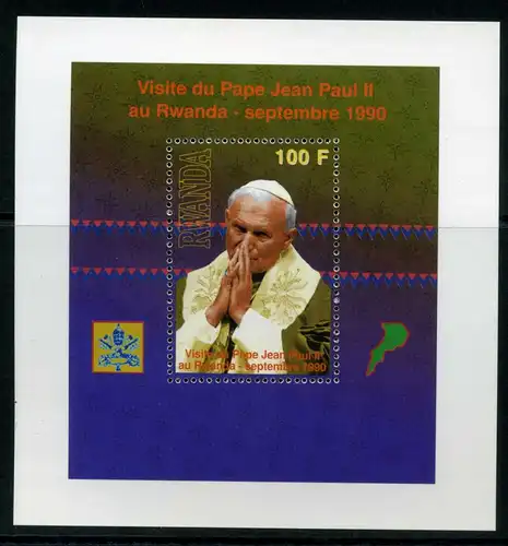 Ruanda Block 11 postfrisch Papst #HD230