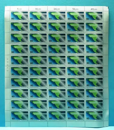 Bund 50er Bogen 1302 postfrisch Bogenzählnummern #BW3492