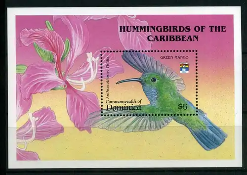 Dominica Block 210 postfrisch Vögel #IM301