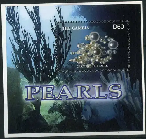 Gambia Block 650 postfrisch Perlen #OZ236
