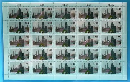 Bund 25er Bogen 1306 postfrisch Formnummer 1 #BW3669