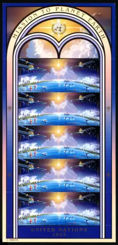 UNO New York Kleinbogen 633-34 postfrisch Weltraum #IY848