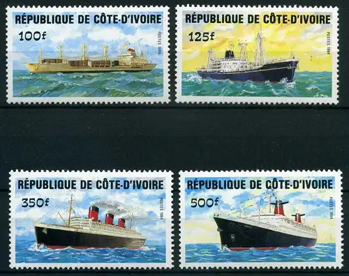 Elfenbeinküste 830-33 postfrisch Schiffe #IF545