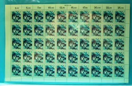 Berlin 50er Bogen 345 postfrisch Formnummer 1 Zudr. Berlin #BW3786