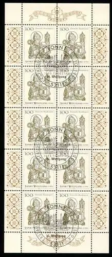 Bund Zehnerbogen 1762 Bonn Ersttagssonderstempel #IN343