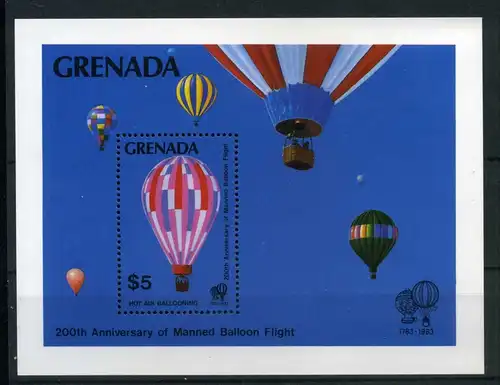 Grenada Block 116 postfrisch Ballonfahrt #IN301