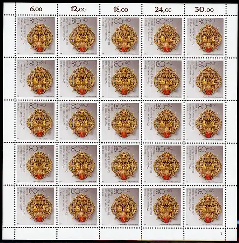 Berlin 25er Bogen 821 postfrisch Formnummer 2 #BW4304