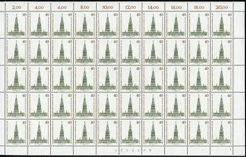 Berlin 50er Bogen 640 postfrisch Formnummer 2 Bogenzählnr. #BW4510
