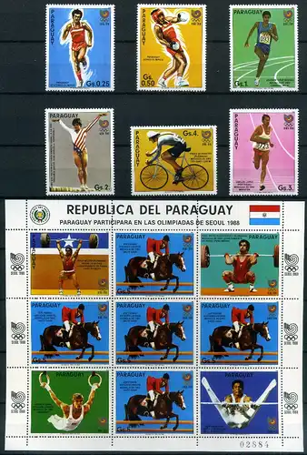 Paraguay KB 4047-4053 postfrisch Olympiade #ID492