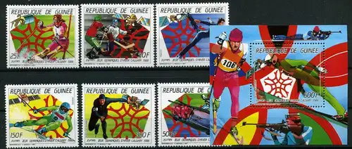 Guinea 1154-1159 + Bl 260 postfrisch Olympiade #JG741