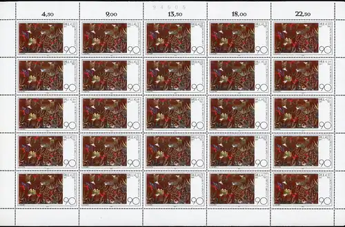 Bund 25er Bogen 1029 postfrisch Bogenzählnummer #BW6161