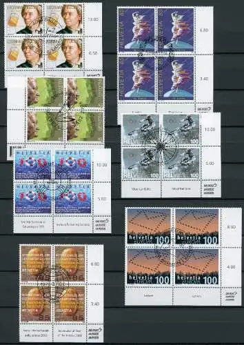 Schweiz Lot 4er Blöcke Eckrand unten rechts Ersttagssonderstempel #HD260