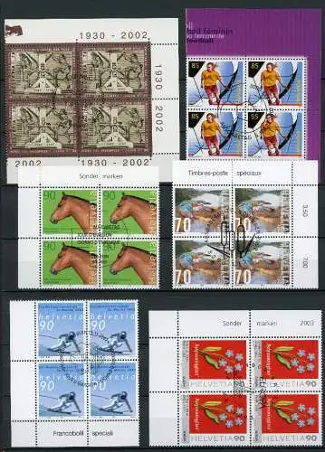 Schweiz Lot 4er Blöcke Ersttagssonderstempel #HD263