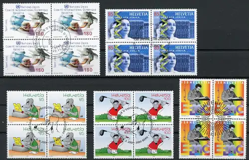 Schweiz Lot 4er Blöcke Ersttagssonderstempel #HD268