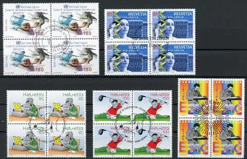 Schweiz Lot 4er Blöcke Ersttagssonderstempel #HD268