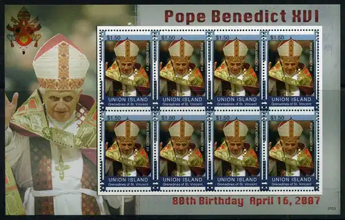 Union Inseln Kleinbogen 412 postfrisch Papst #OZ422