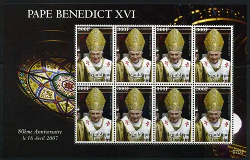 Togo Kleinbogen 3369 postfrisch Papst #OZ426