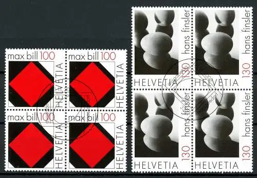 Schweiz 4er Blöcke 2086-2087 Kunst Ersttagssonderstempel #HD272