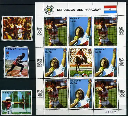 Paraguay Kleinbogen 4130-4134 postfrisch Olympiade #ID495