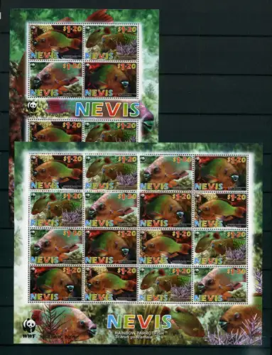 Nevis Kleinbogen 2208-2211 postfrisch WWF Fische #IJ469