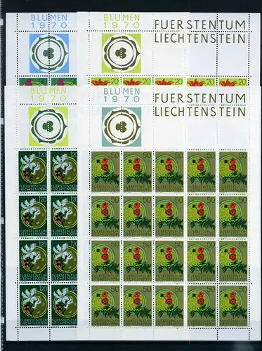 Liechtenstein Kleinbogen 521-524 postfrisch Blumen #JD378