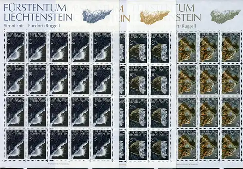 Liechtenstein Kleinbogen 1093-1095 postfrisch Mineralien #JE953
