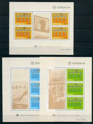 Portugal, Azoren, Madeira 3 CEPT Blöcke aus 1984 postfrisch CEPT #OZ851
