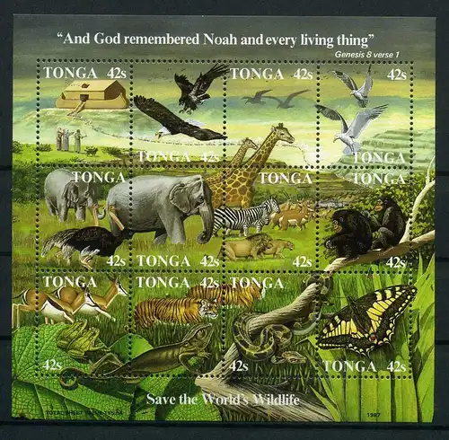 Tonga Block 9 postfrisch Naturschutz #OZ877