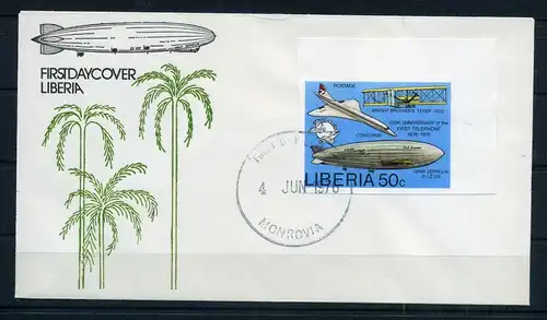 Liberia 1002 B Luftfahrt Ersttagesbrief/FDC #GO540