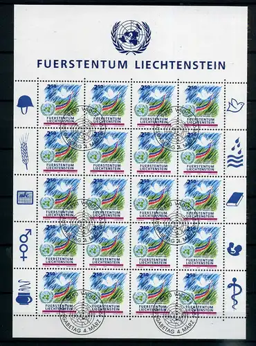 Liechtenstein Kleinbogen 1015 Tauben Ersttagssonderstempel #JG438