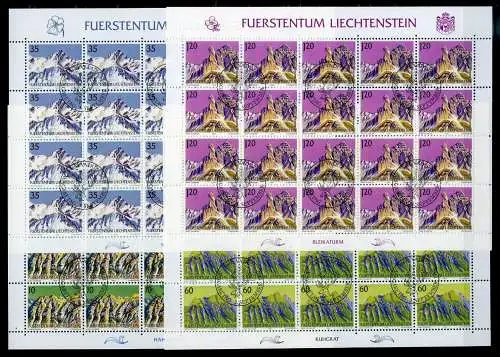 Liechtenstein Kleinbogen 1000-1003 Berge Ersttagssonderstempel #JG434