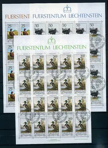 Liechtenstein Kleinbogen 997-999 Vögel Ersttagssonderstempel #JG433