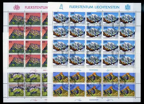 Liechtenstein Kleinbogen 993-996 Berge Ersttagssonderstempel #JG432