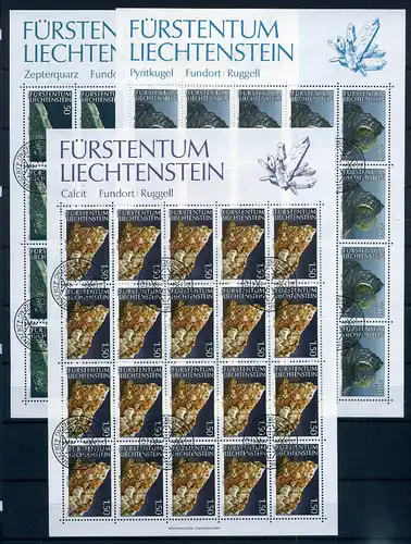 Liechtenstein Kleinbogen 981-983 Mineralien Ersttagssonderstempel #JG427