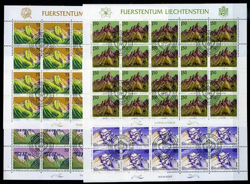 Liechtenstein Kleinbogen 974-977 Berge Ersttagssonderstempel #JG426