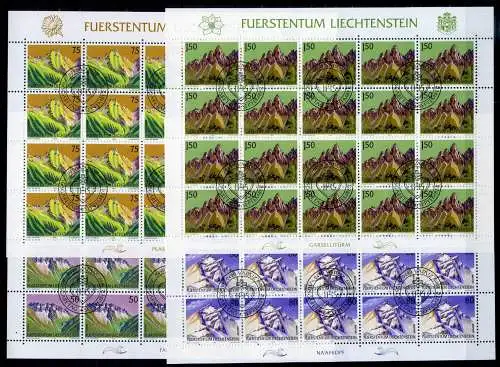 Liechtenstein Kleinbogen 974-977 Berge Ersttagssonderstempel #JG426
