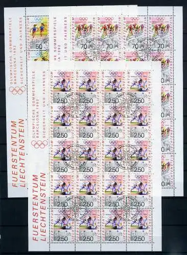 Liechtenstein KB 1035-1037 Olympiade 1992 Ersttagssonderstempel #JG446