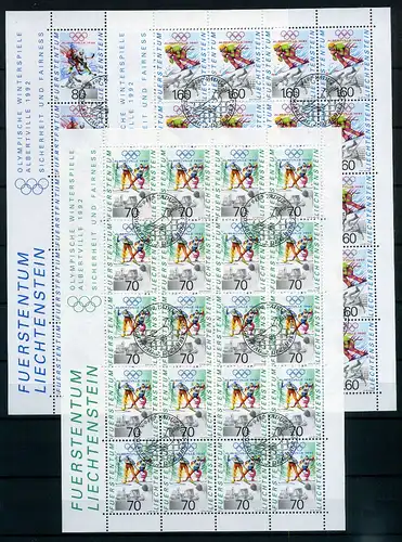 Liechtenstein KB 1030-1032 Olympiade 1992 Ersttagssonderstempel #JG444