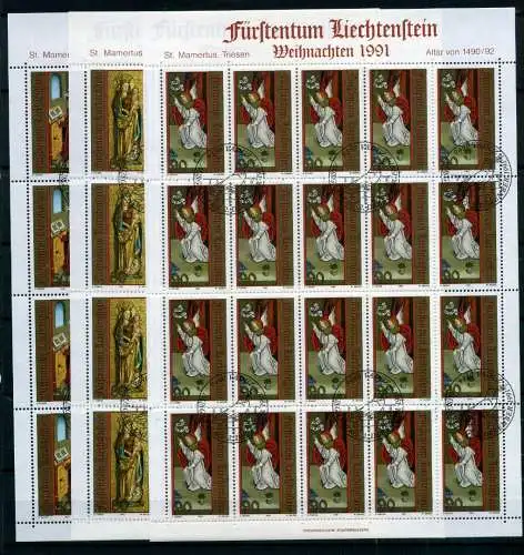 Liechtenstein Kleinbogen 1027-1029 Weihnachten Ersttagssonderstempel #JG443