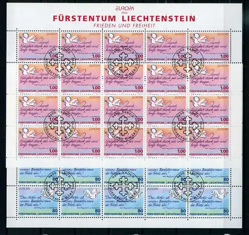 Liechtenstein Kleinbogen 1103-1104 gestempelt CEPT #JG469