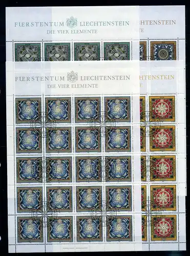 Liechtenstein KB 1099-1102 Vier Elemente Ersttagssonderstempel #JG468