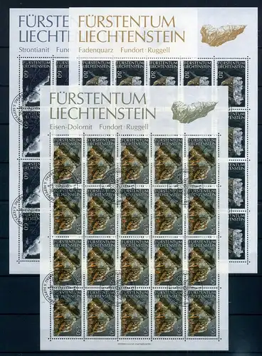 Liechtenstein Kleinbogen 1093-1095 Mineralien Ersttagssonderstempel #JG466