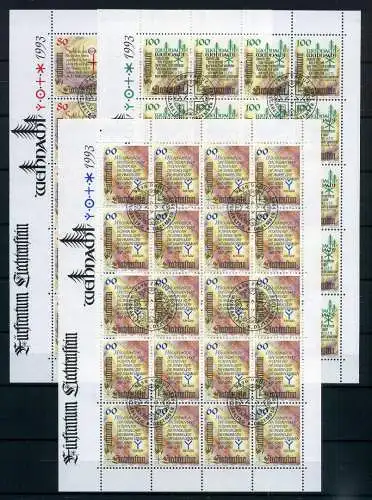 Liechtenstein Kleinbogen 1073-1075 Weihnachten Ersttagssonderstempel #JG460