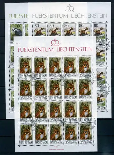 Liechtenstein Kleinbogen 1066-1068 Wildtiere Ersttagssonderstempel #JG458