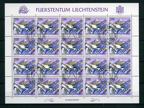 Liechtenstein Kleinbogen 1059 Berge Ersttagssonderstempel #JG455