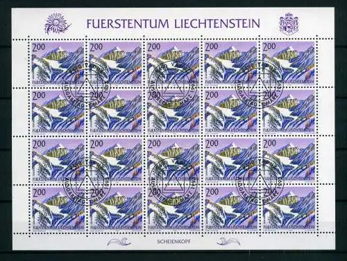 Liechtenstein Kleinbogen 1059 Berge Ersttagssonderstempel #JG455
