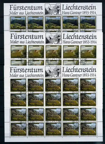 Liechtenstein Kleinbogen 1056-1058 Landschaft Ersttagssonderstempel #JG454