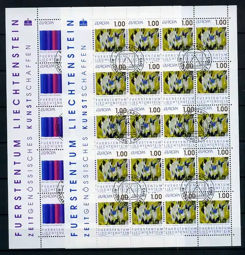 Liechtenstein Kleinbogen 1054-1055 Cept Ersttagssonderstempel #JG453