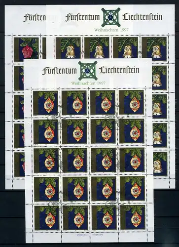 Liechtenstein Kleinbogen 1159-1161 Weihnachten Ersttagssonderstempel #JG485