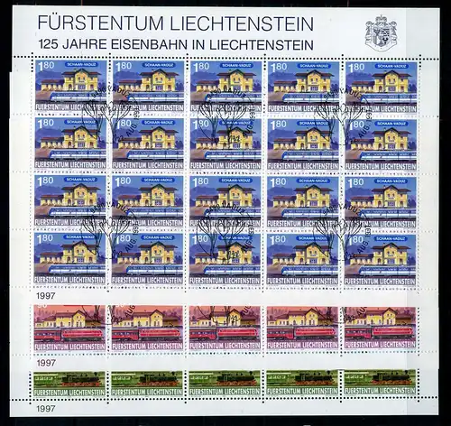 Liechtenstein Kleinbogen 1155-1157 Eisenbahn Ersttagssonderstempel #JG484